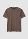 Brown pure cotton regular fit crew-neck T-shirt_4