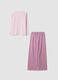 Pink pure organic cotton crew-neck pyjamas for girls_1