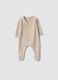 Beige baby sleepsuit with feet and wrap closure_0