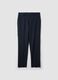 Pantaloni formali blu in viscosa elasticizzata regular fit_4