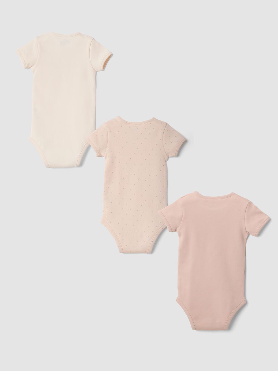 3-pack pink organic cotton crew-neck bodysuits for baby girl_1