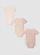 3-pack pink organic cotton crew-neck bodysuits for baby girl_1