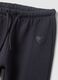 Black pure cotton jogger trousers with heart detail, comfort fit for baby girl_2