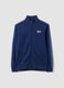 Navy full-zip cotton-blend hoodie with logo_4