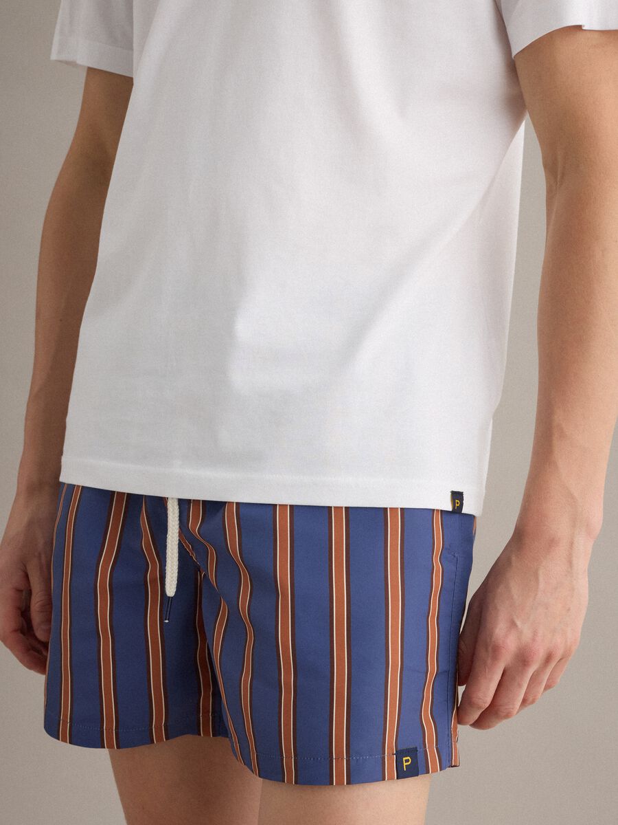 Blue striped swim shorts_2