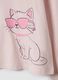 Pink organic cotton T-shirt with kitten print for girls_3