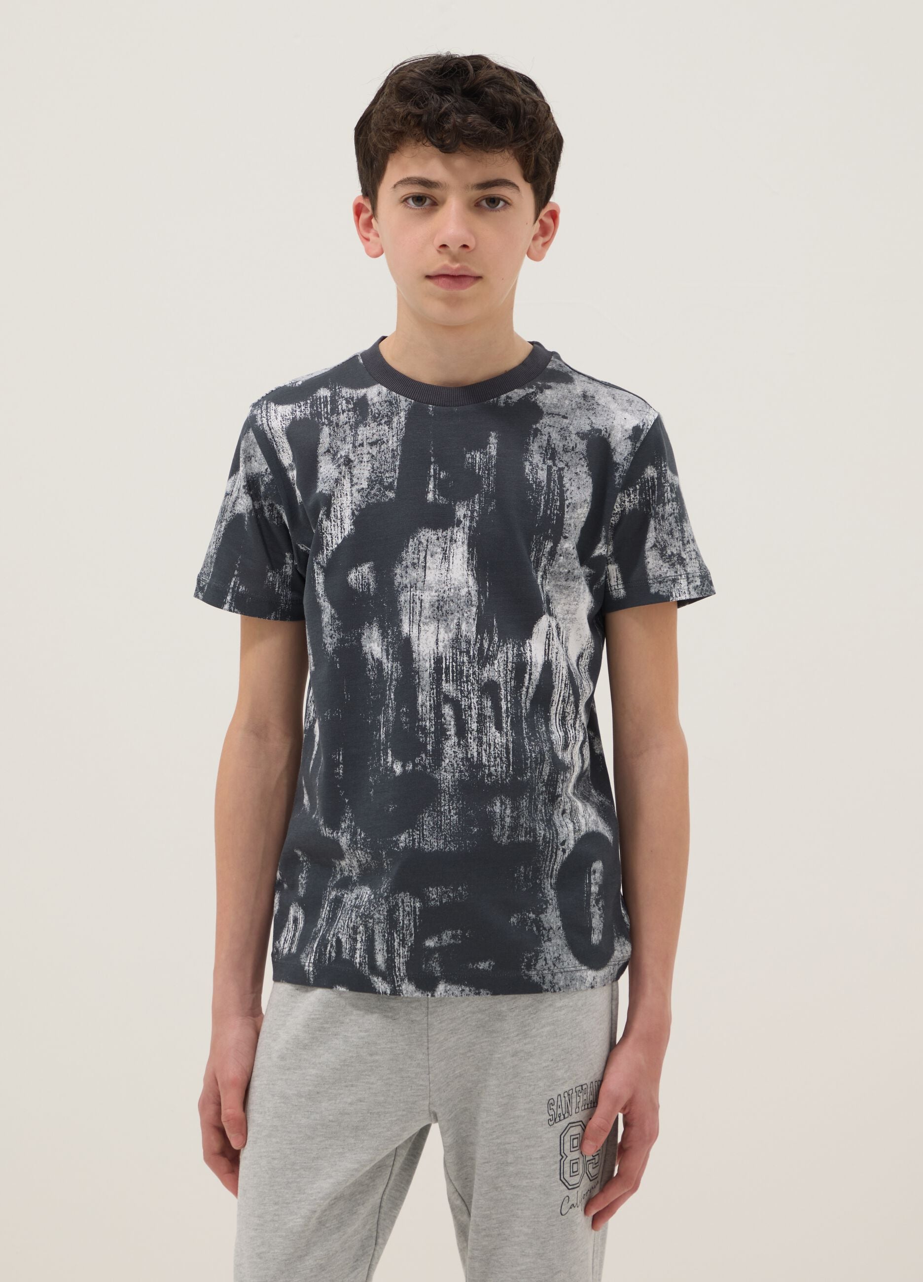 Boy's multicolor pure cotton t-shirt regular fit with prints