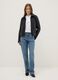 Blue cotton straight fit jeans_1
