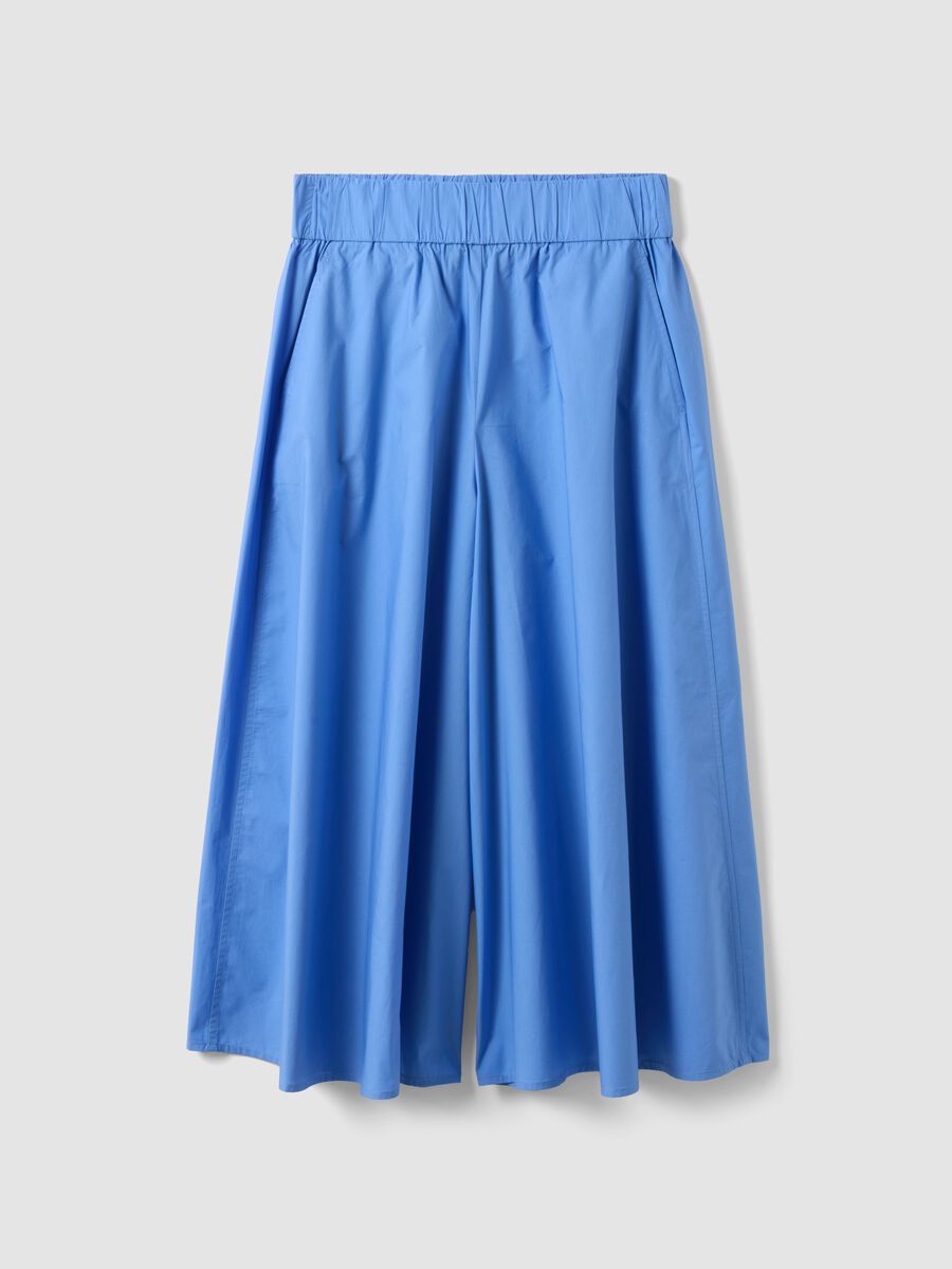 Long sky-blue skirt in pure cotton_4