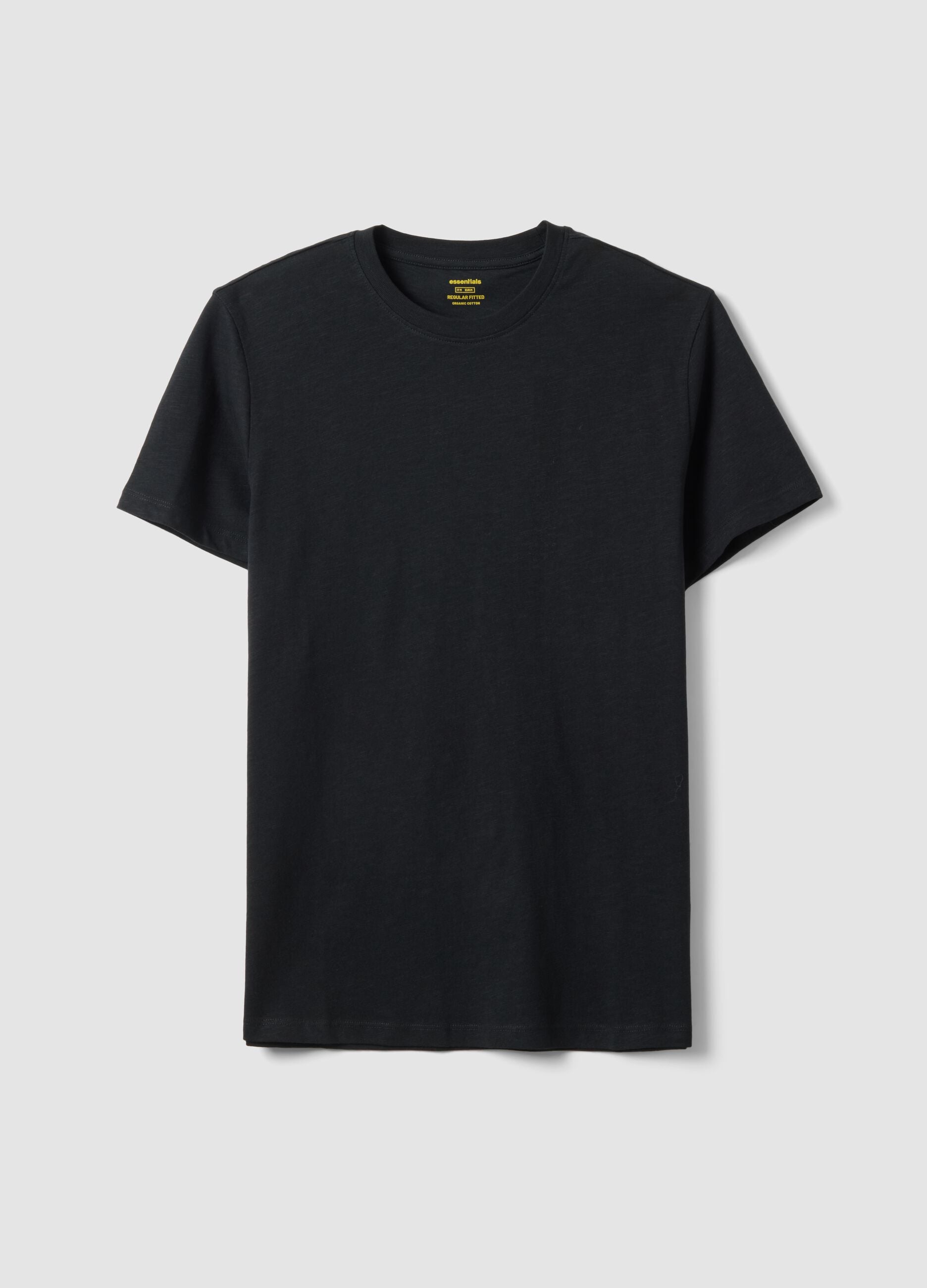 Black pure cotton short sleeve T-shirt regular fit