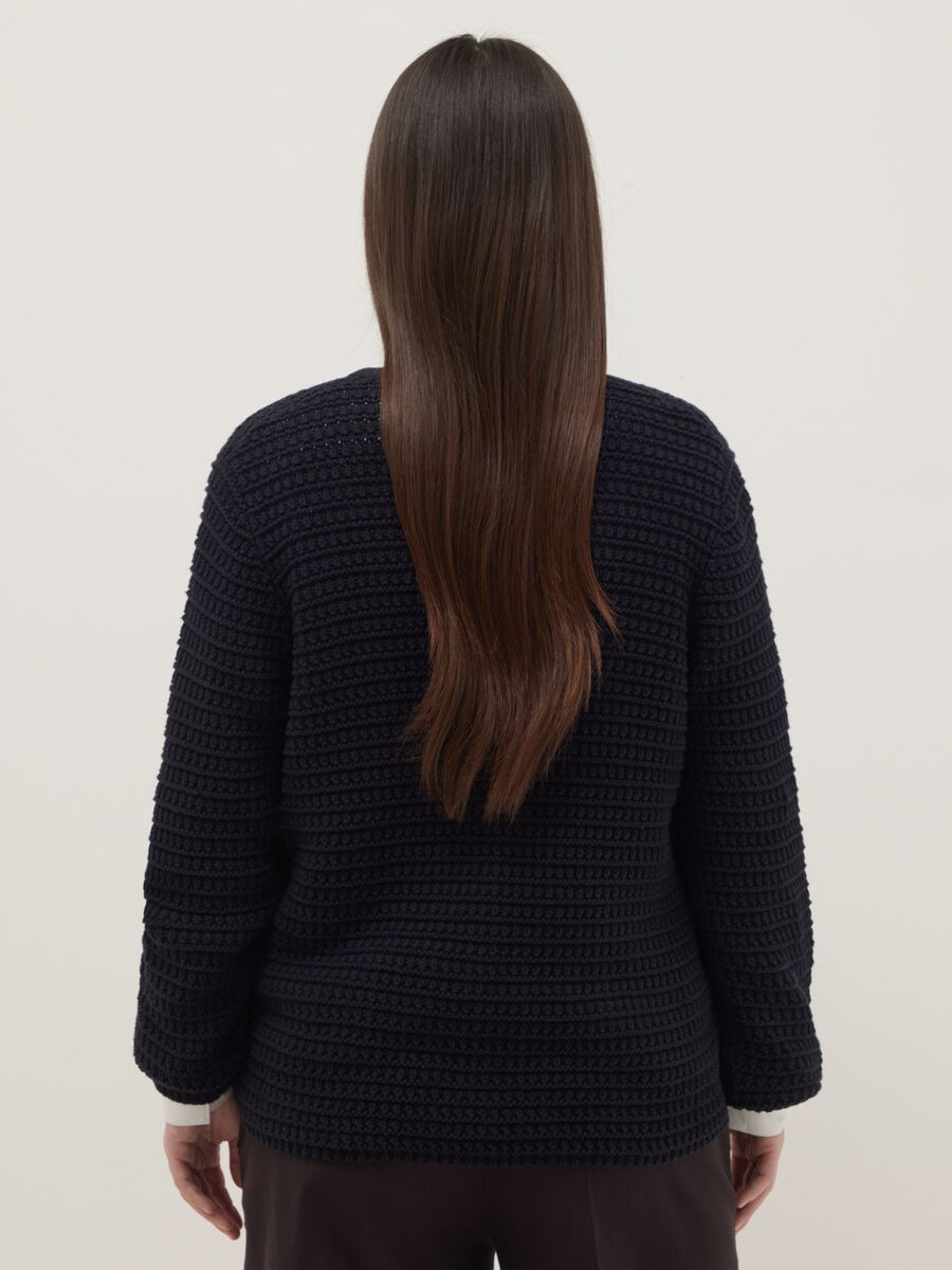 Black pure cotton regular fit cardigan with gold buttons_2