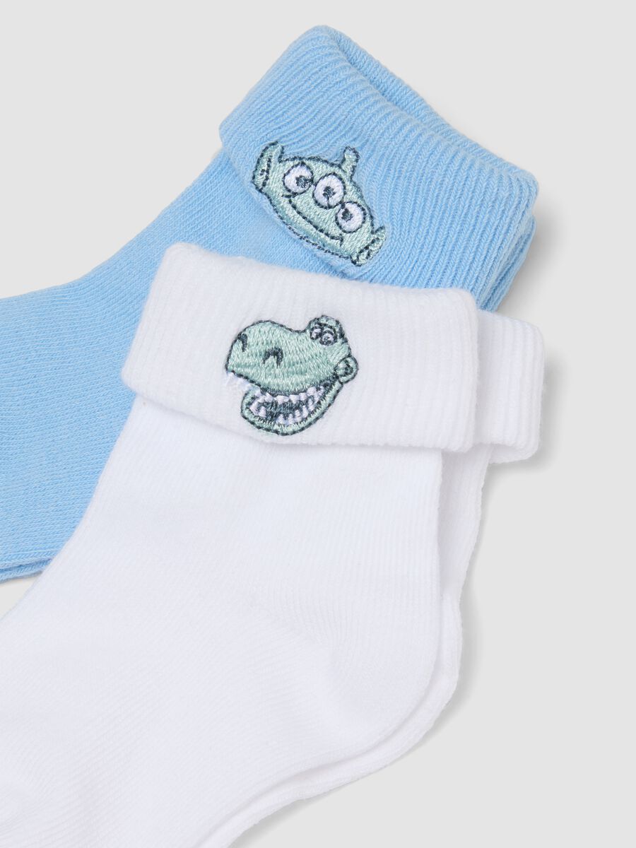 Pack of 3 short organic cotton-blend socks with Toy Story embroidery for baby boy_2