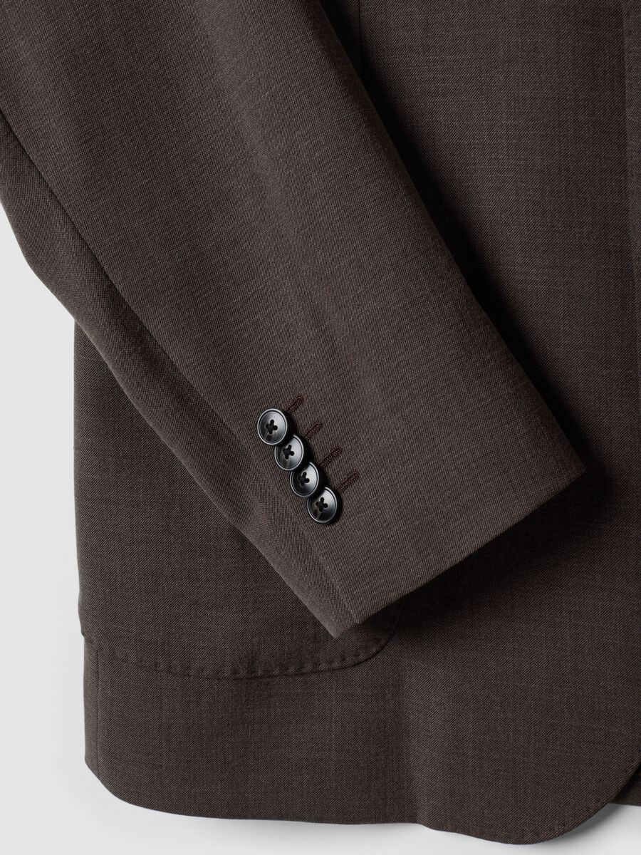 Blazer marrone in viscosa elasticizzata_1