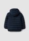 Blue Ultralight padded hooded jacket with zip for boys_1