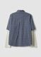 Blue checked cropped pure cotton shirt with layered over-fit sleeves_6