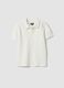 Polo bianca in cotone elasticizzato per bambino_0