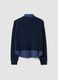Blue viscose-blend V-neck sweatshirt_2