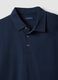 Blue short-sleeve pure cotton polo shirt, regular fit_5