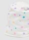 White stretch cotton hat with star print for girls_2