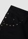 Black stretch cotton regular-fit shorts with studs_5