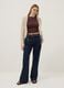 Beige cotton-blend regular-fit cardigan with openwork design_1