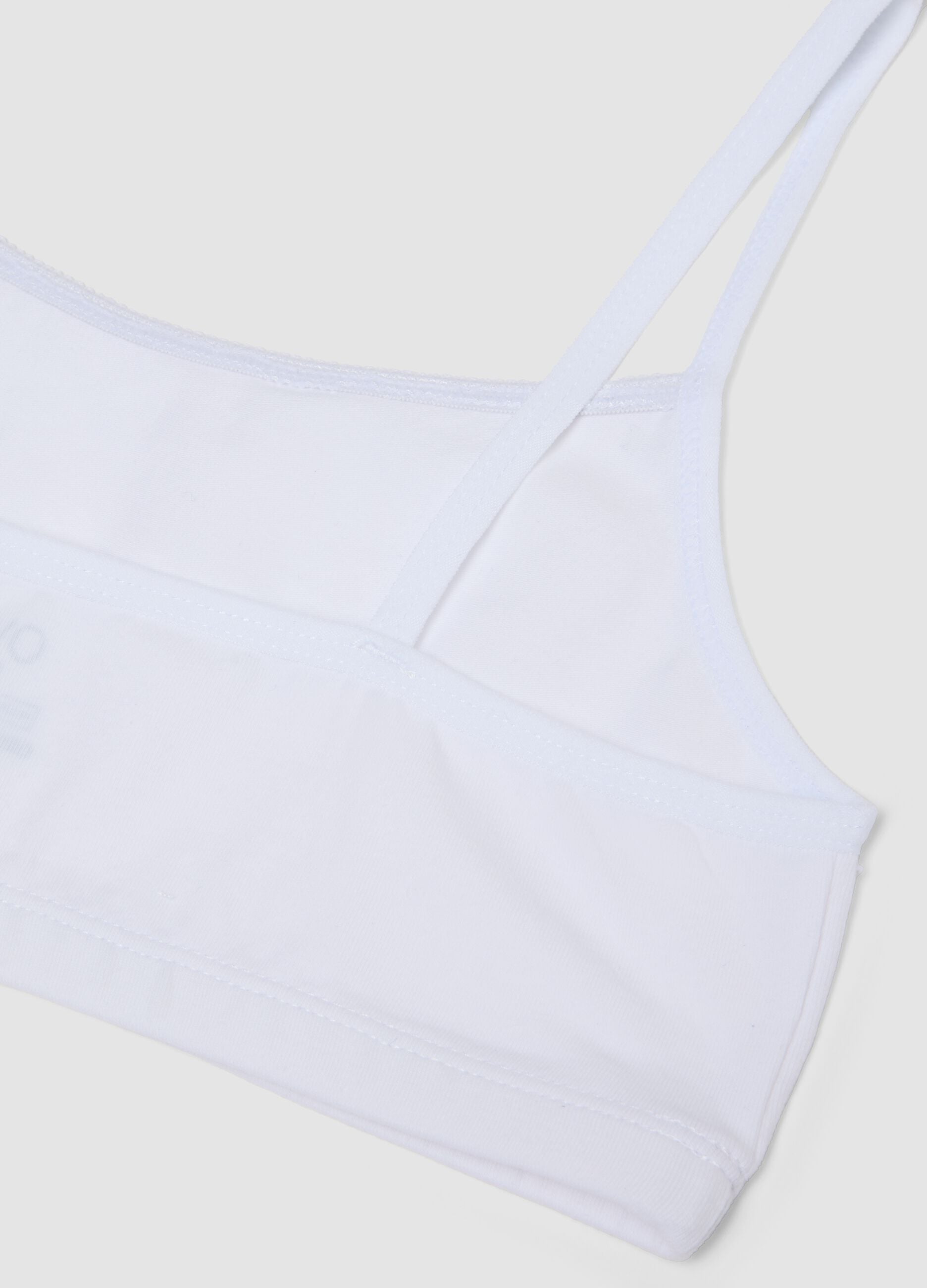 2-pack of white organic stretch cotton bralettes for girls