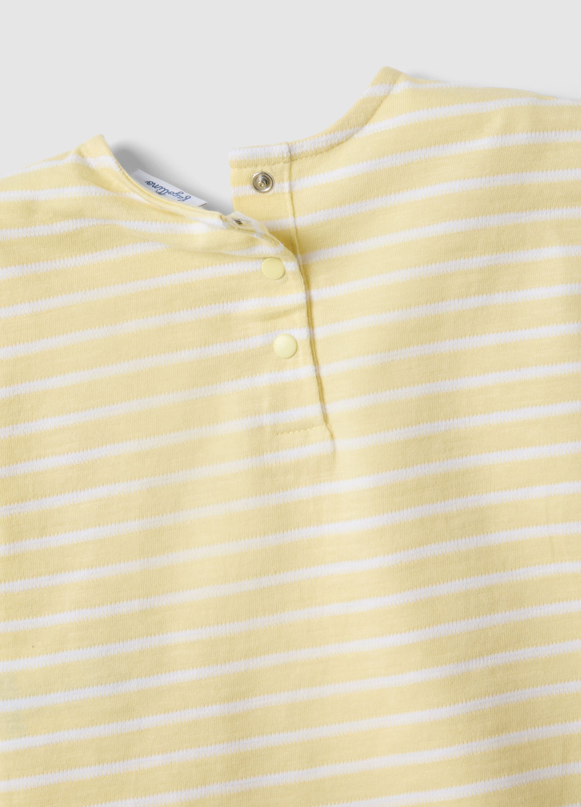 Girls' multicolour striped pure cotton T-shirt with hearts