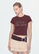 Brown fitted stretch-cotton T-shirt with rhinestone embellishments_1