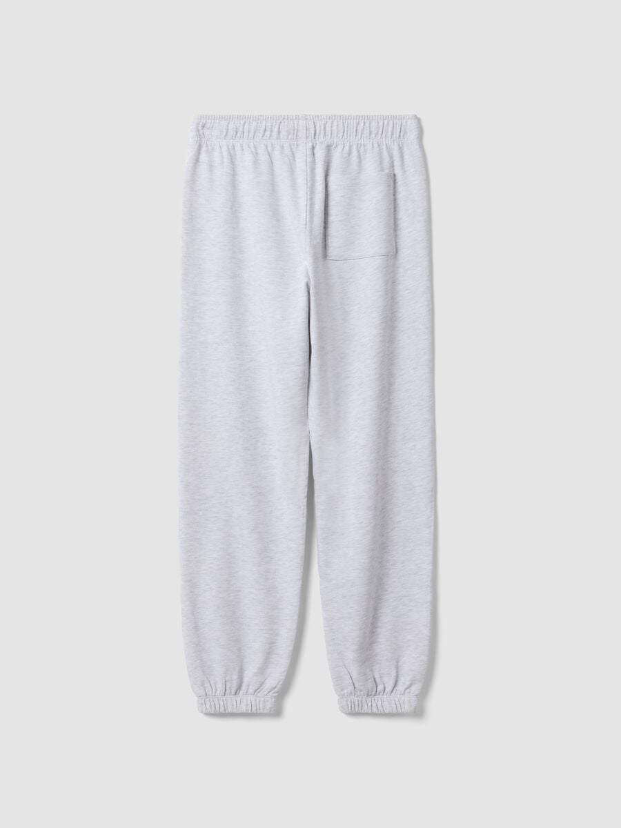 Pantaloni jogger grigi in puro cotone_5