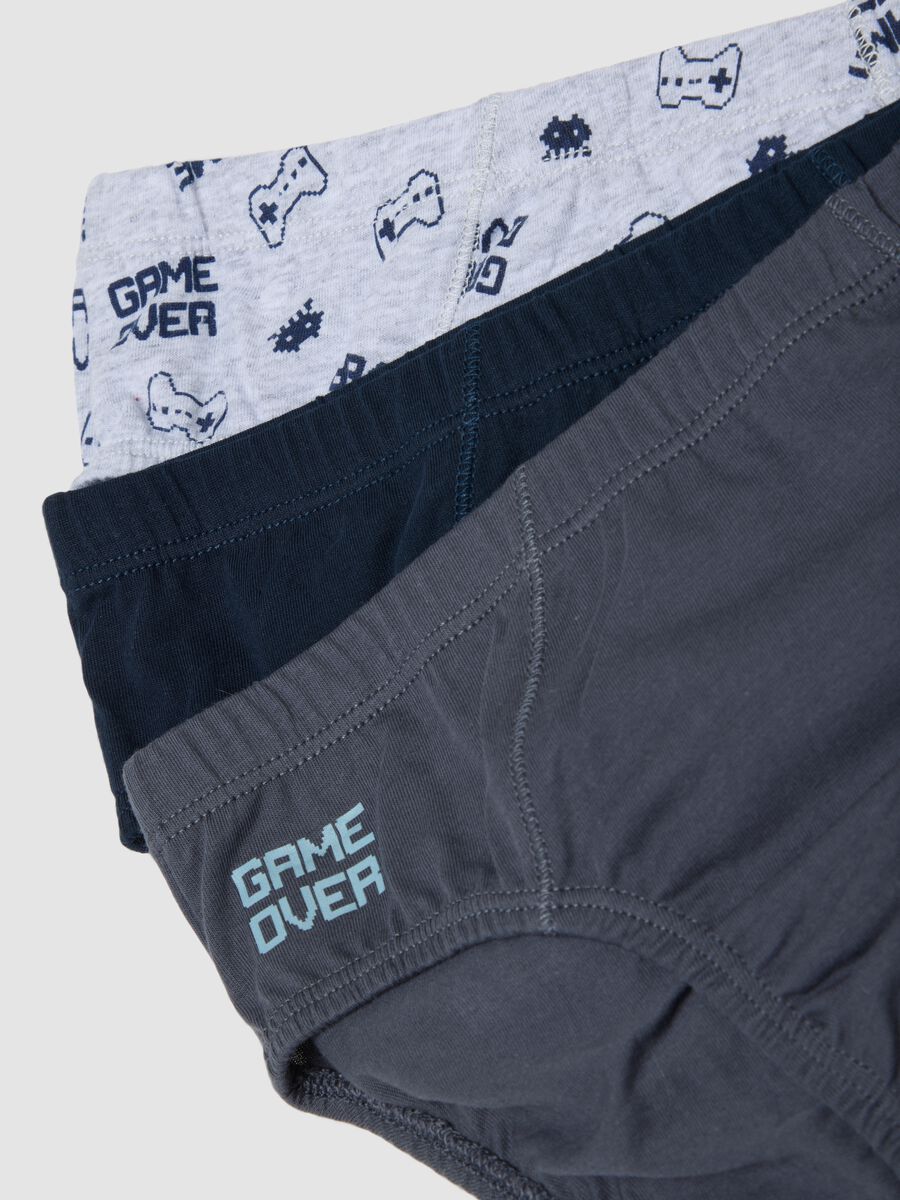 Five-pack of multicolour pure organic cotton video game-themed briefs_2