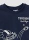 Blue organic cotton T-shirt with collegiate print for baby boy_2