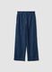 Blue denim jogger trousers in pure cotton, relaxed fit_4