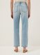 Blue straight regular fit denim jeans in pure cotton_2