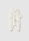 White newborn playsuit in regular fit cotton blend with embroidery_0