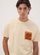 Beige pure cotton crew-neck T-shirt with Jeep print_0