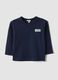Blue pure organic cotton T-shirt with print for boys_0