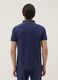 Blue short-sleeved polo in stretch cotton_3