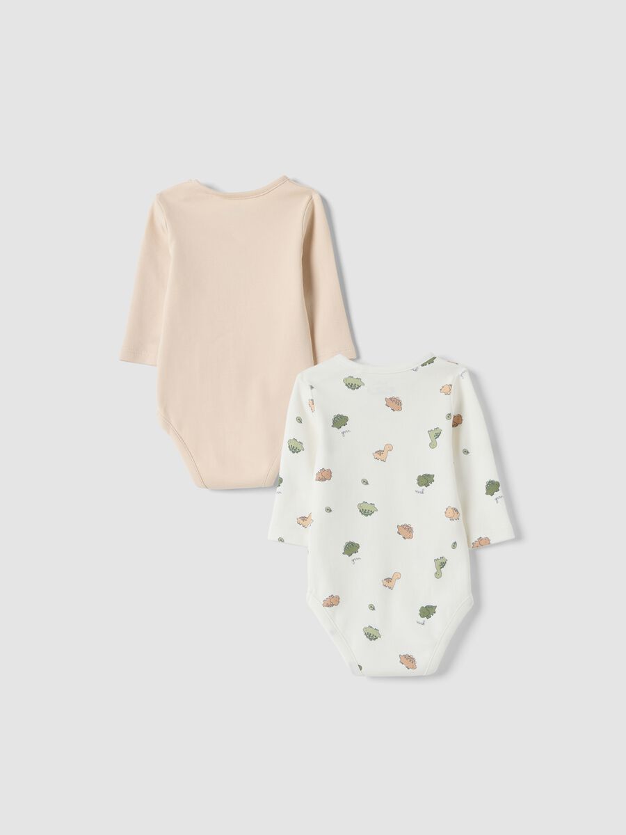 2-pack white and beige organic cotton crew-neck bodysuits_1