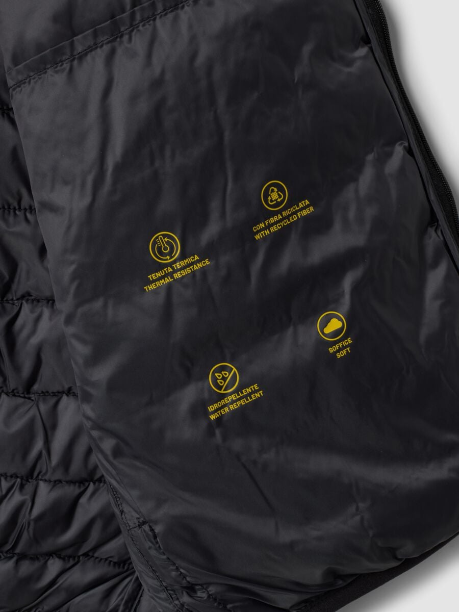 Black Ultralight padded gilet with zip_5