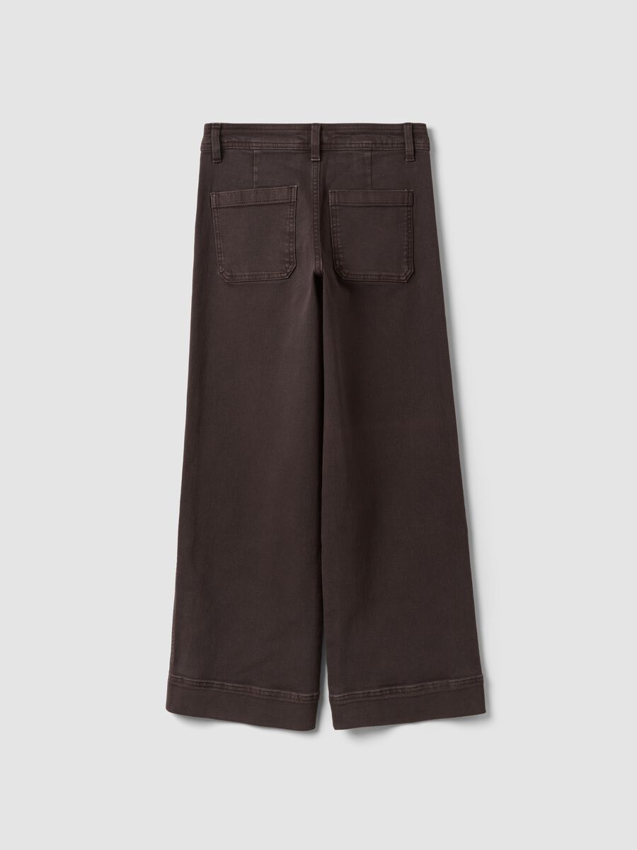 Brown wide-leg jeans in stretch cotton_5