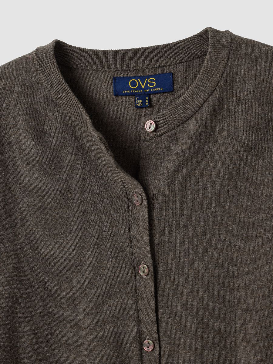 Grey wool-blend crew-neck cardigan_5
