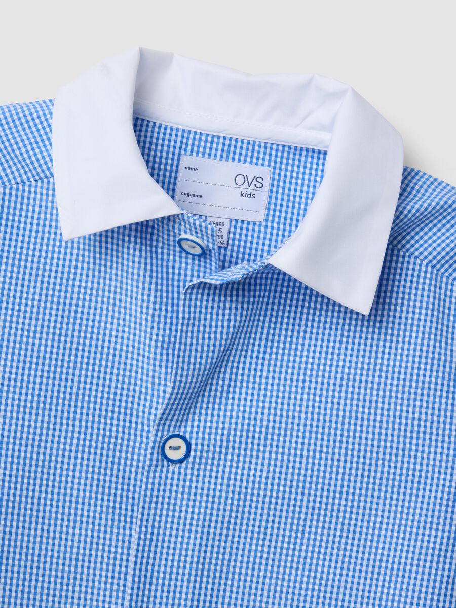 2-pack of blue gingham nursery aprons with white collar for boys_3