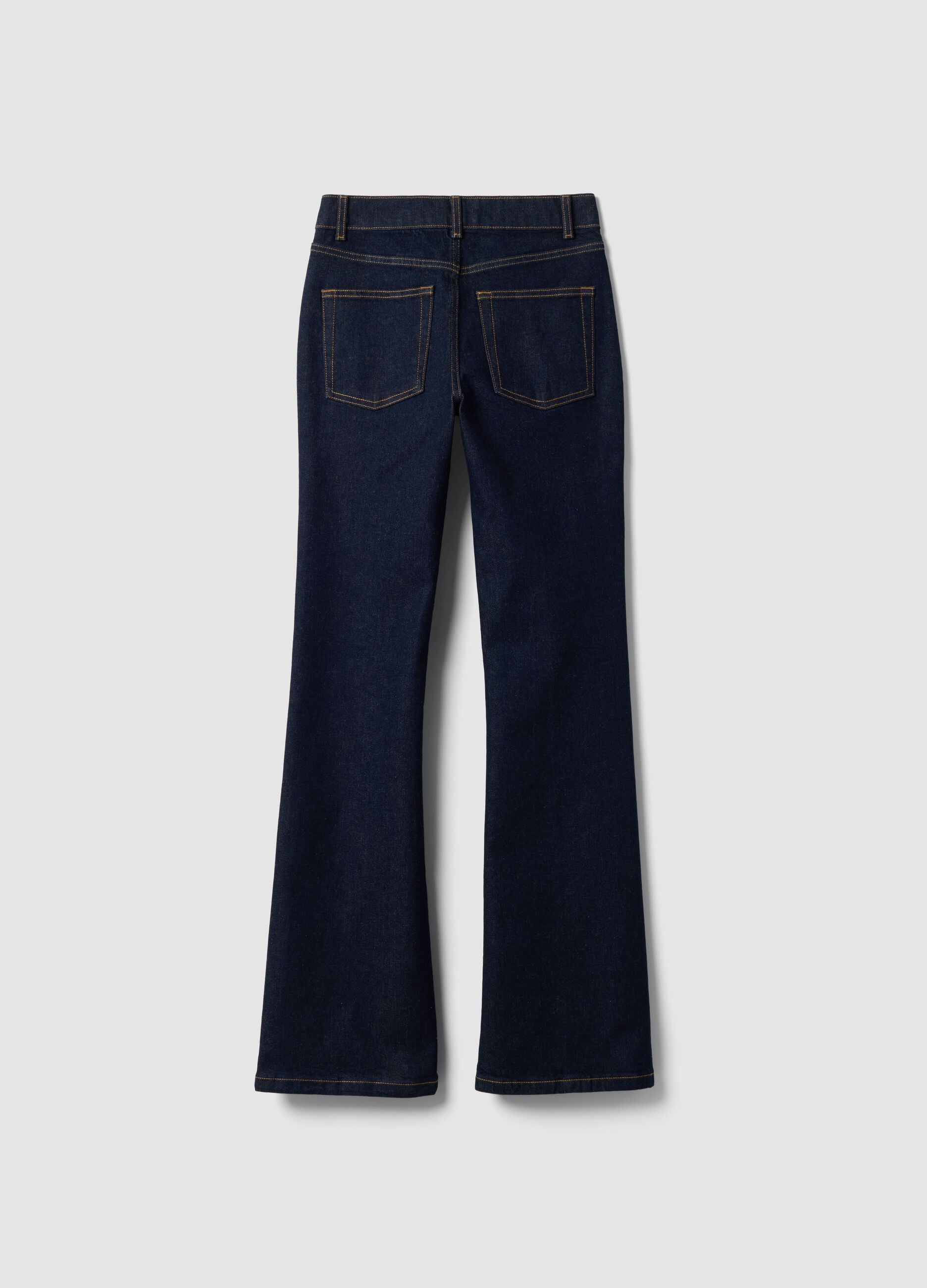 Blue stretch-cotton bootcut jeans