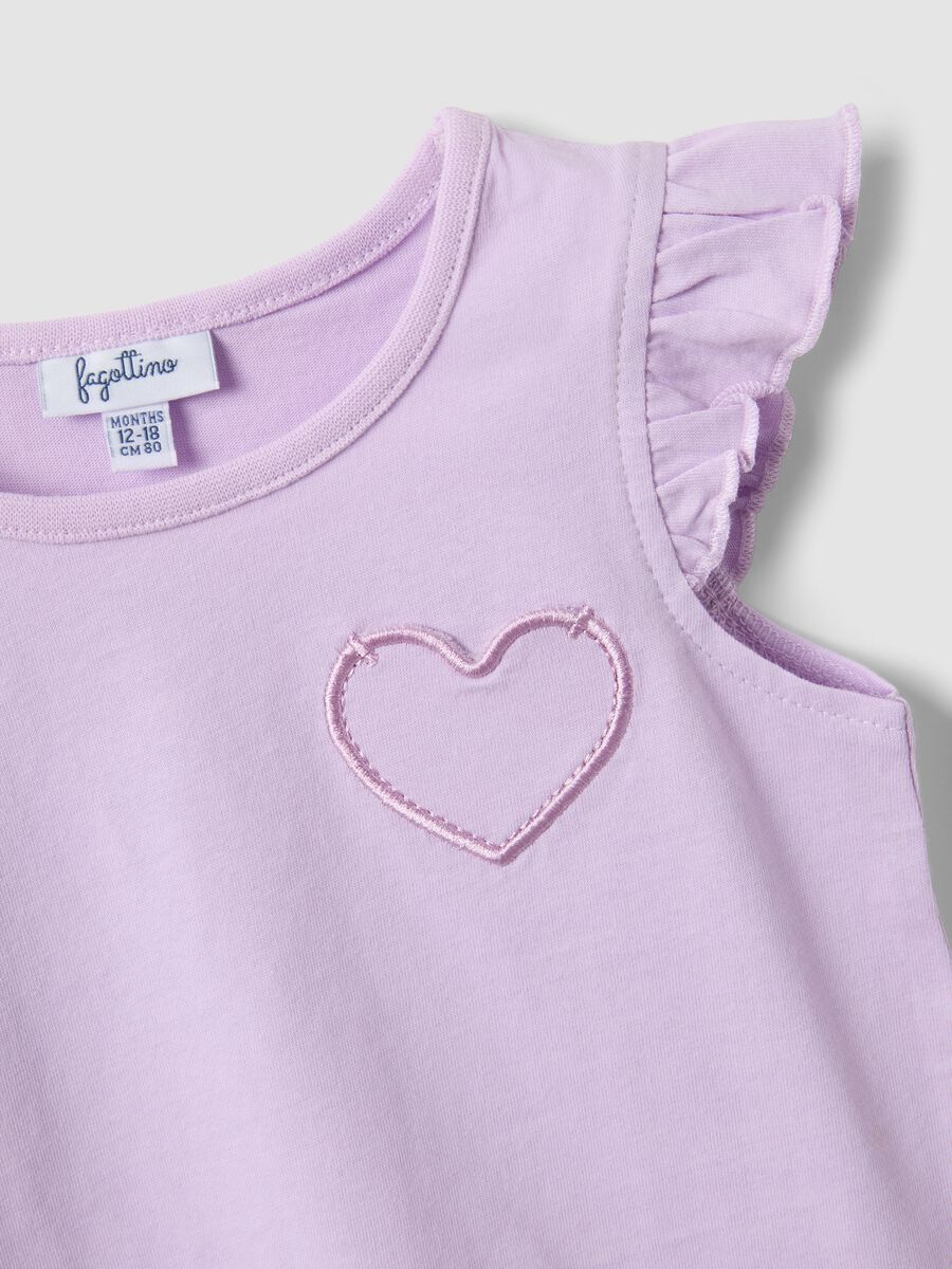 Bipack tank top multicolor in puro cotone da bimba con volant_2