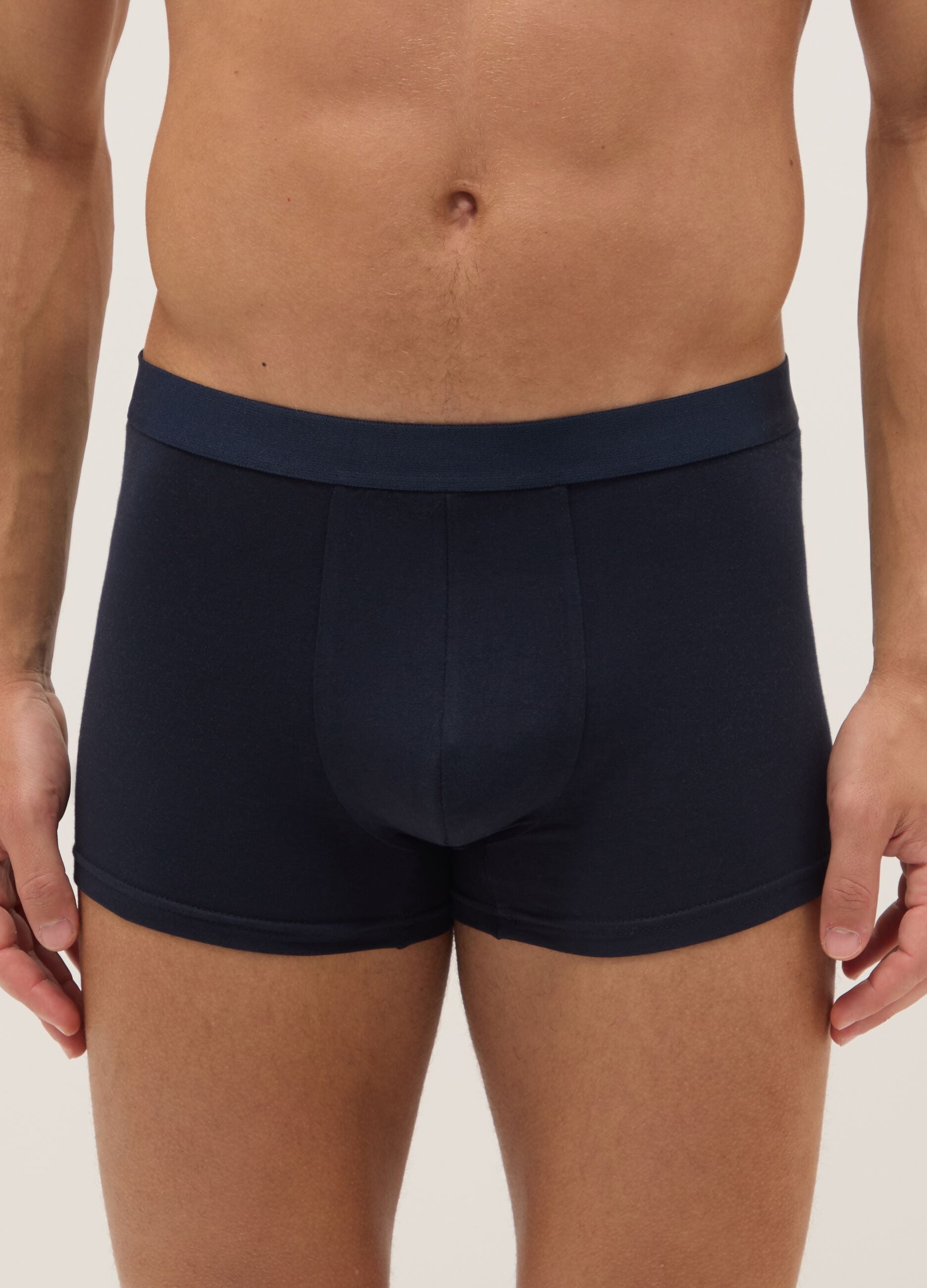 Tripack men's boxer shorts in stretch cotton blue regular fit