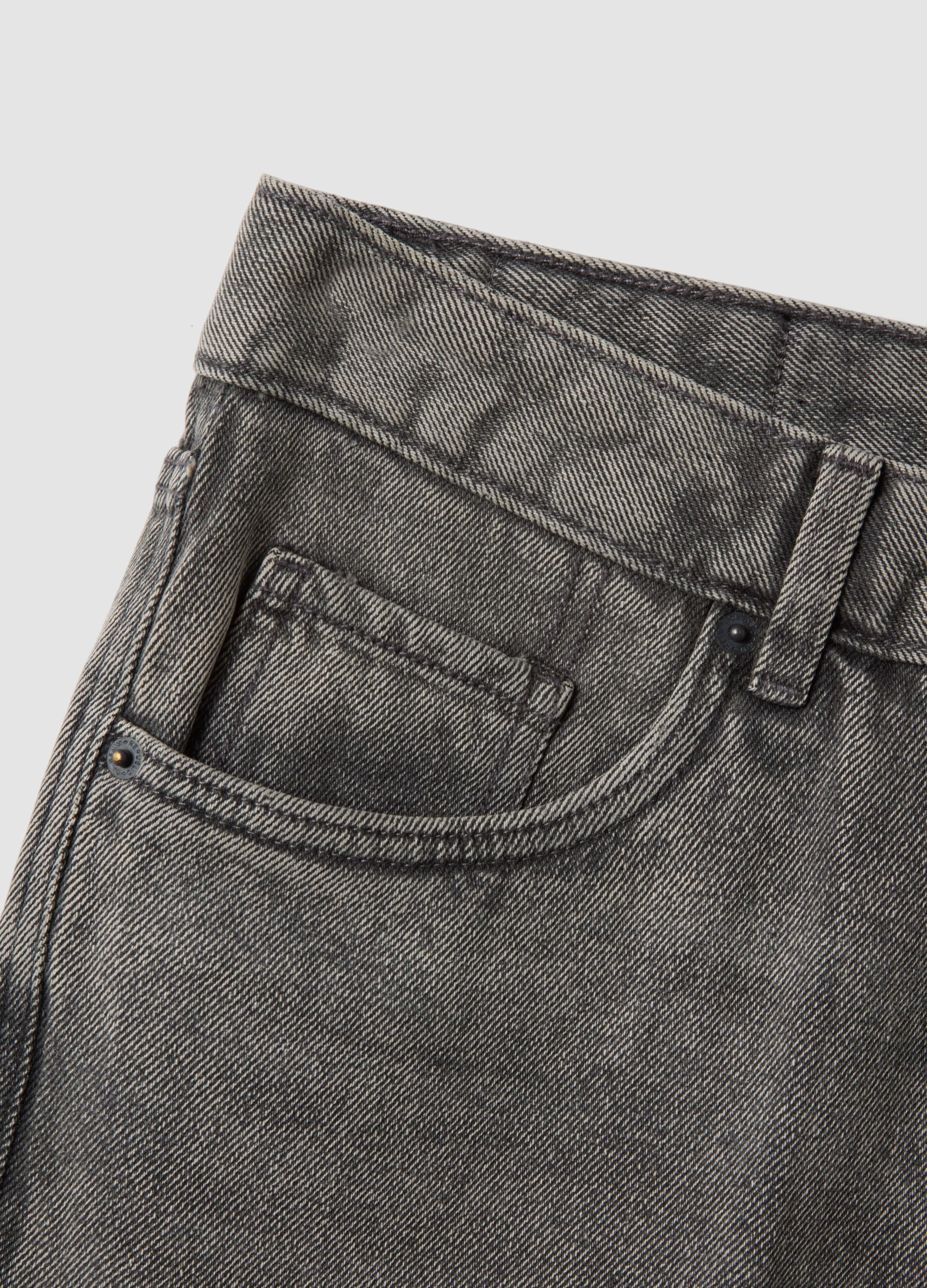 Grey regular-fit jeans in cotton, lyocell and viscose blend