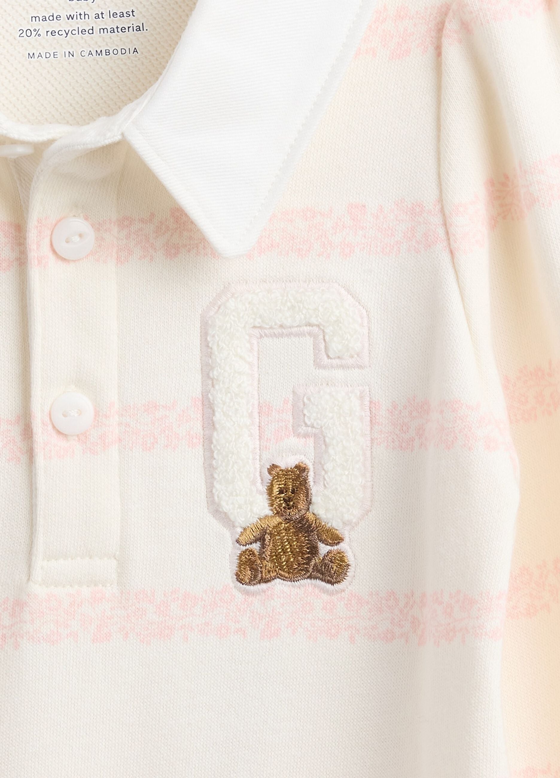 Pink cotton baby unisex romper