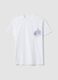 White pure cotton T-shirt with chest print, regular fit_4