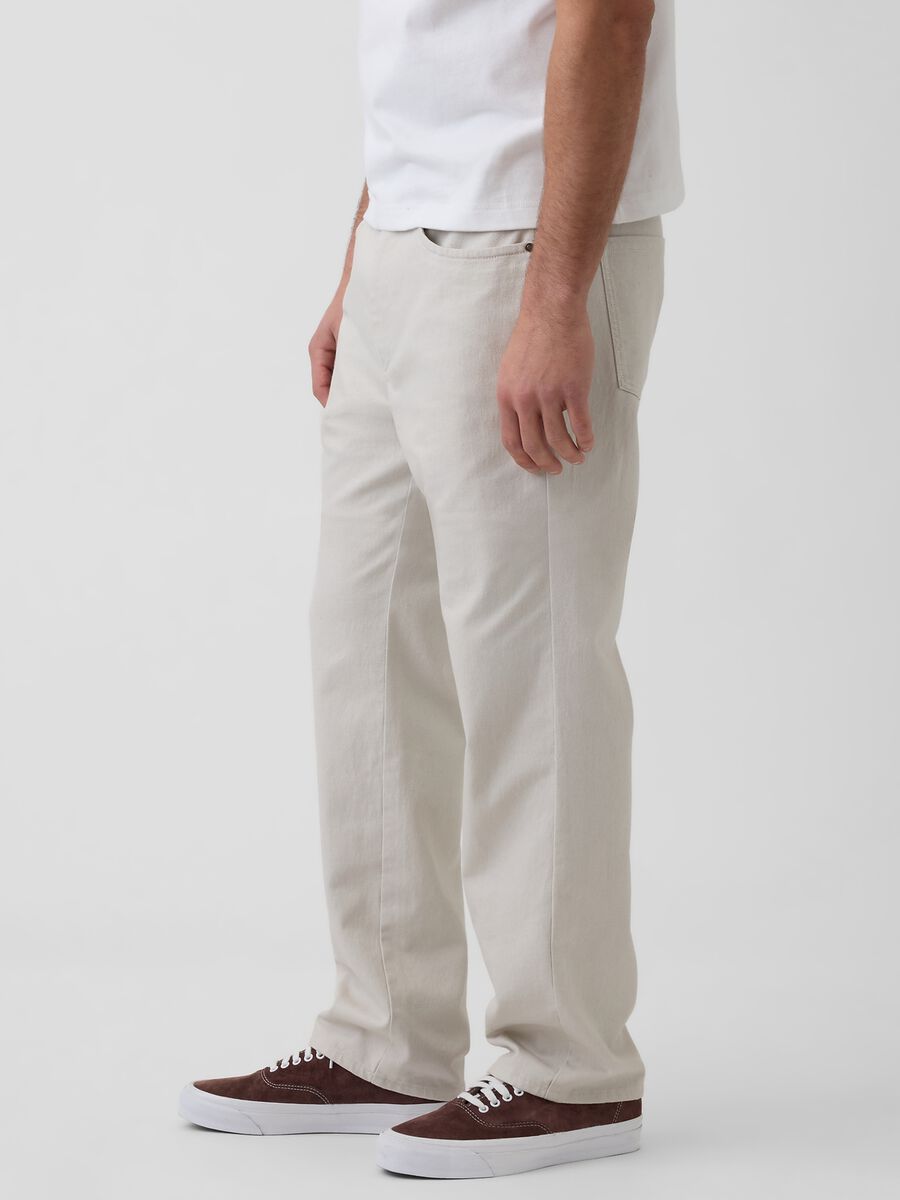 Linen and cotton blend trousers_3