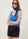 Blue stretch viscose top, regular fit_0